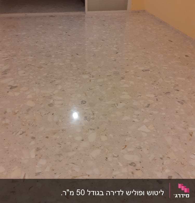 רצפה נקייה ומבריקה עם השתקפות אור
